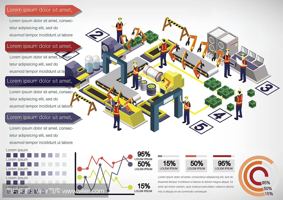 說(shuō)明信息圖形工廠設(shè)備的概念